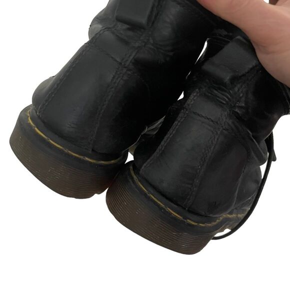 DR MARTENS Black Leather Boots Shoes Six Eye Lace Up Mens 11 Womens 12 main image 12